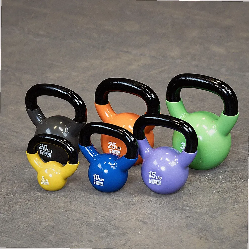 5-30 lb. Body-Solid Vinyl Dipped Kettlebell Set