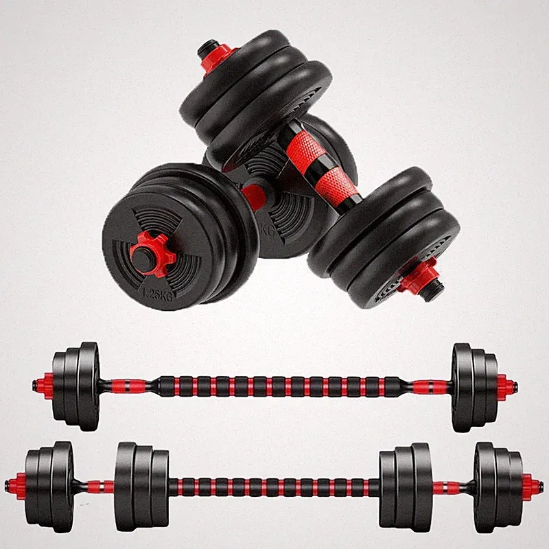 5-44lbs Adjustable Dumbbell to Barbell Set, Anti-Slip Grip, Versatile Home Gym F