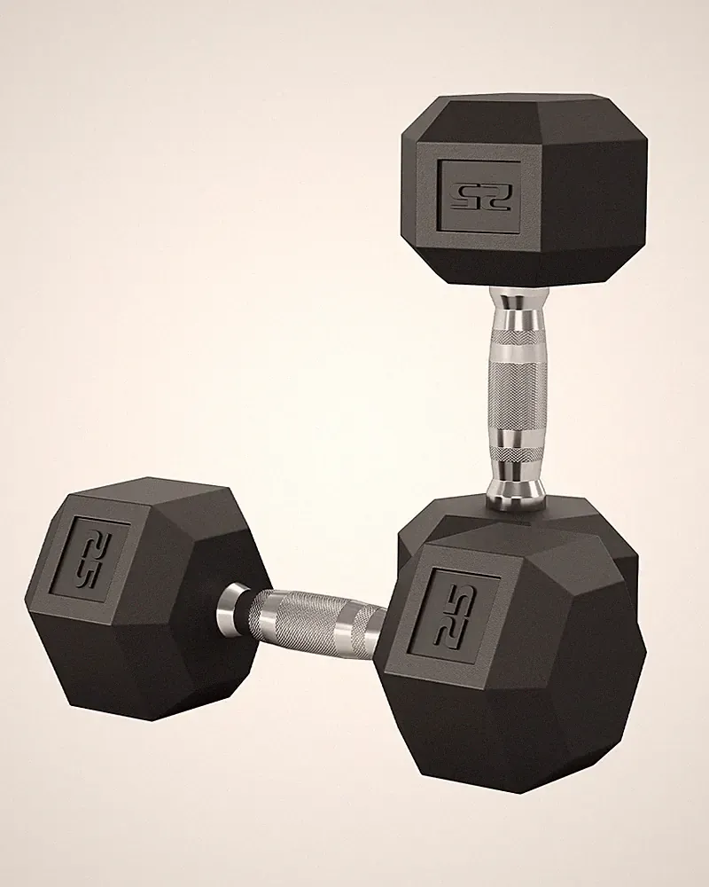 5-50 LB Hex Dumbbell Set of 2, Hand Weights Dumbbells Pair with Cast Iron Cor...
