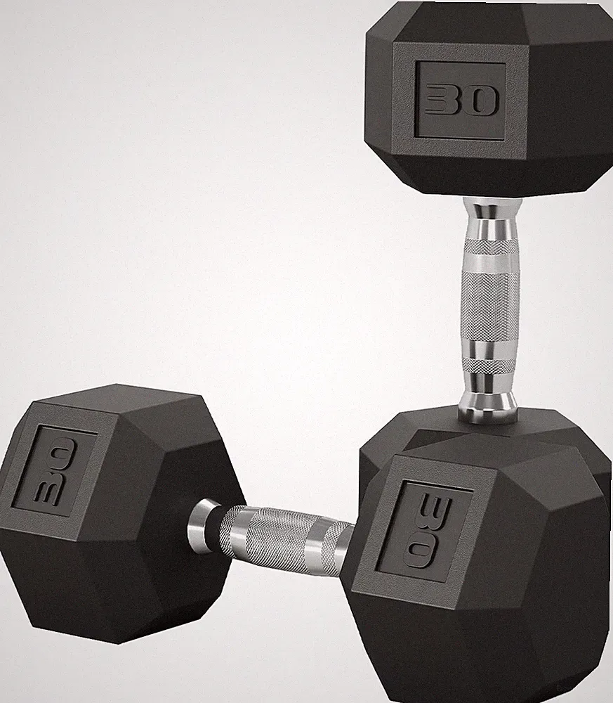 5-50 LB Hex Dumbbell Set of 2, Hand Weights Dumbbells Pair with Cast Iron Core