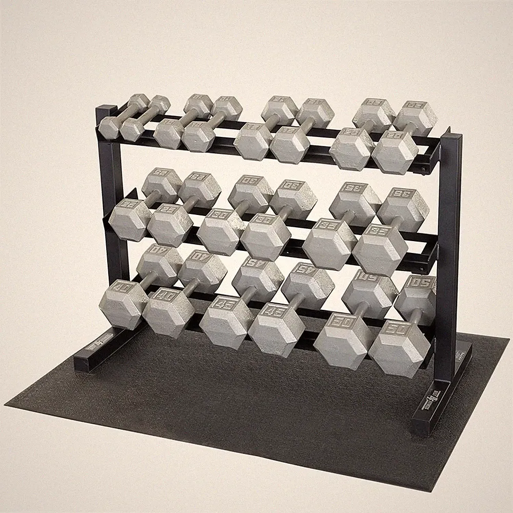 5-50 lb. Hex Dumbbell Set with Storage Rack