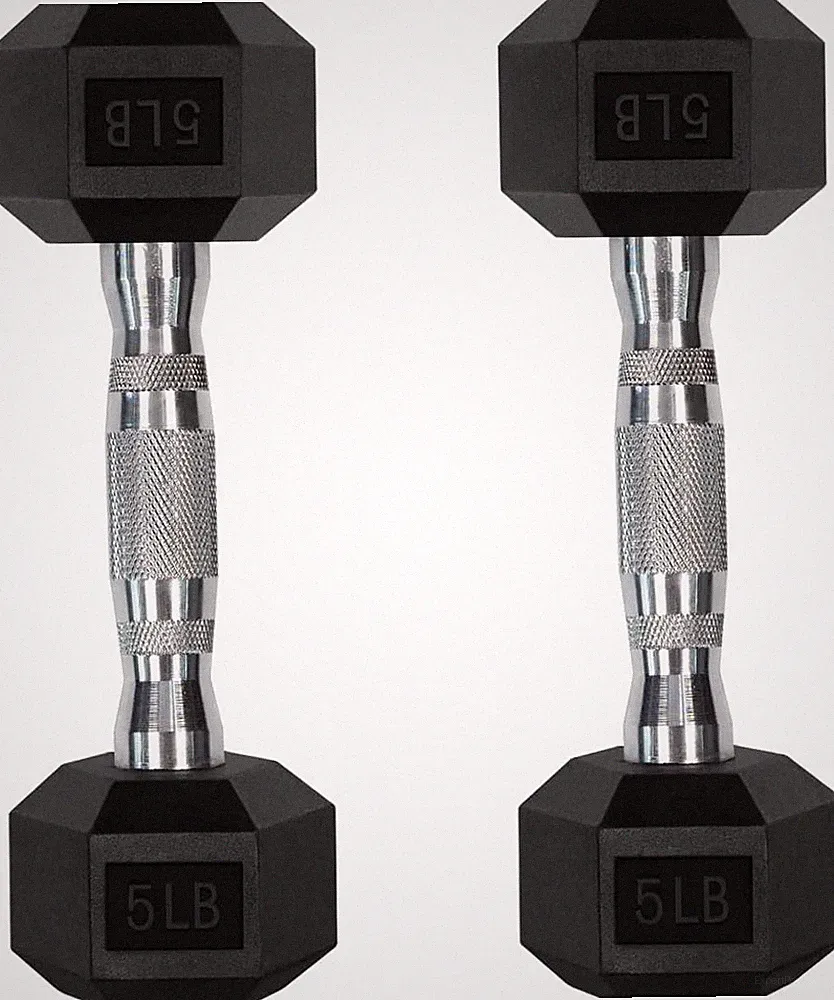 5-780LBS Rubber Coated Hex Dumbbell Weight Set with Rack and Adjustable W