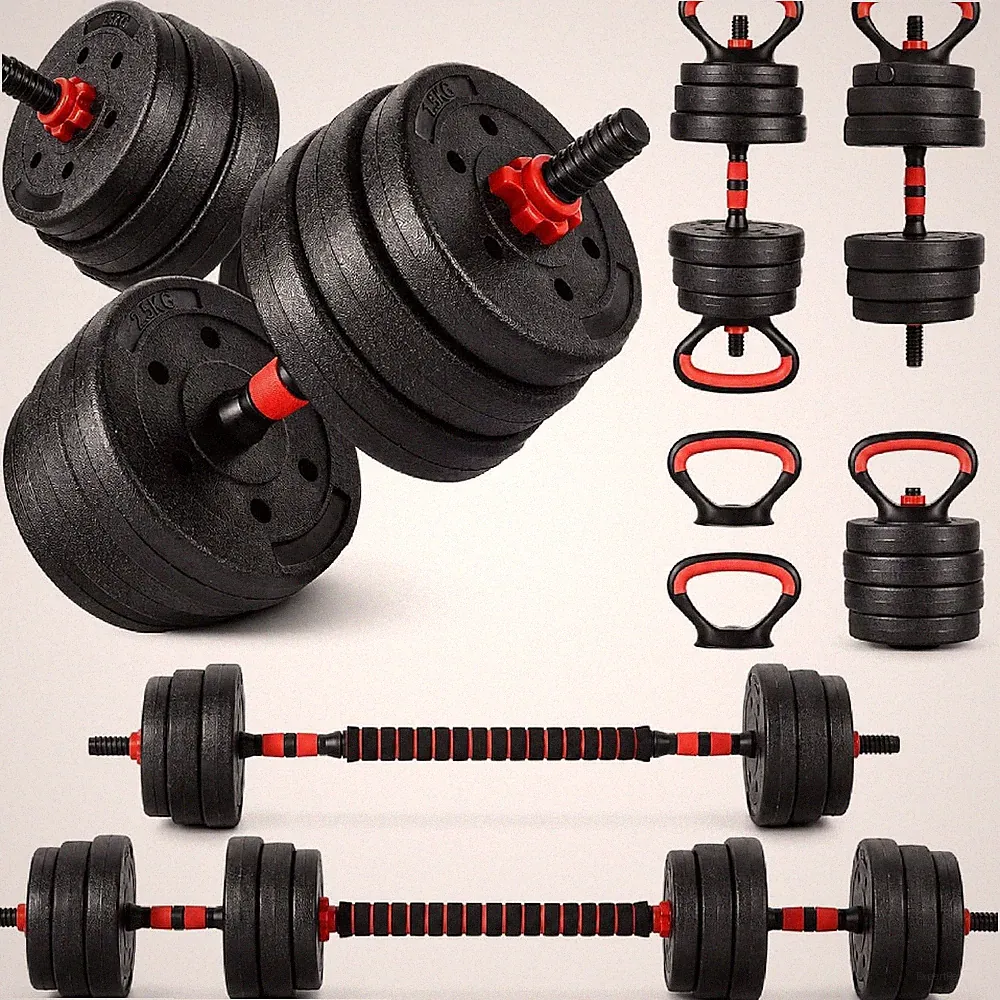 5-in-1 Adjustable Dumbbell Set 55 LBS with Connector Free Weight for Home Gym