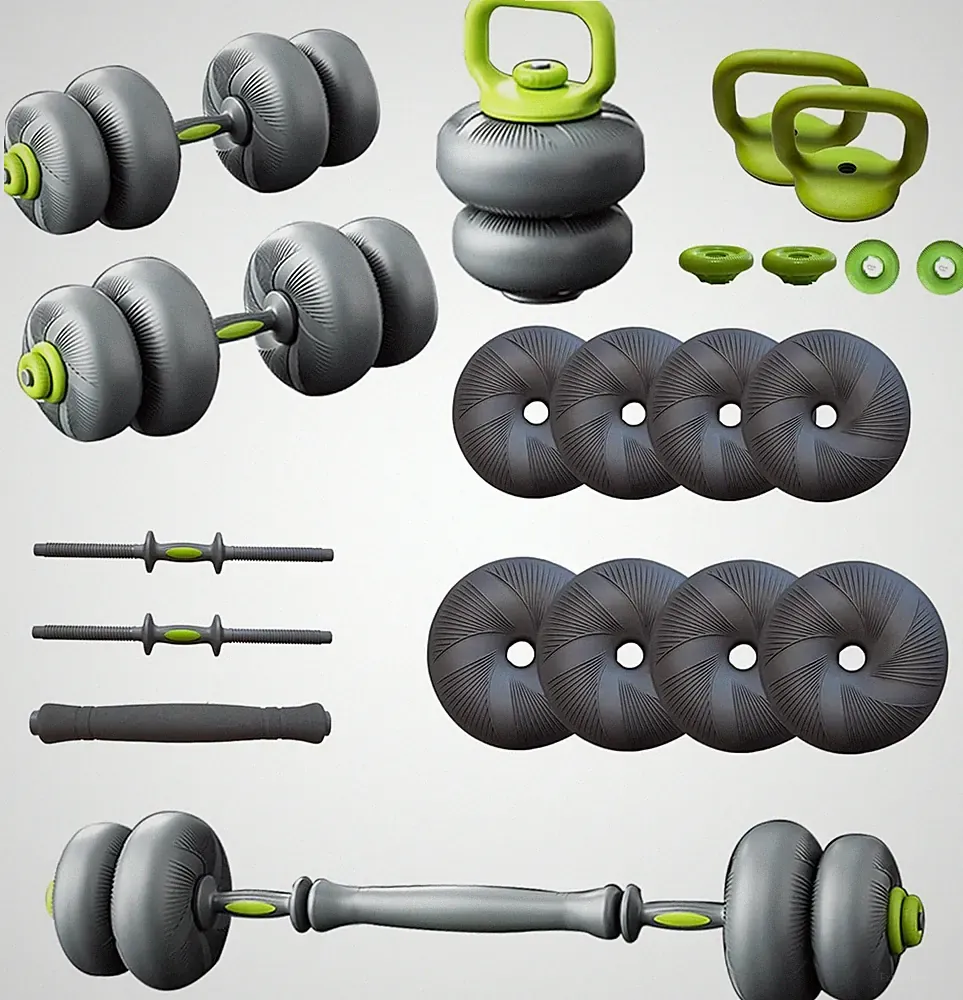 5-in-1 Adjustable Dumbbell Barbell Kettlebell Set Home Workout Gym Weights 44LBS