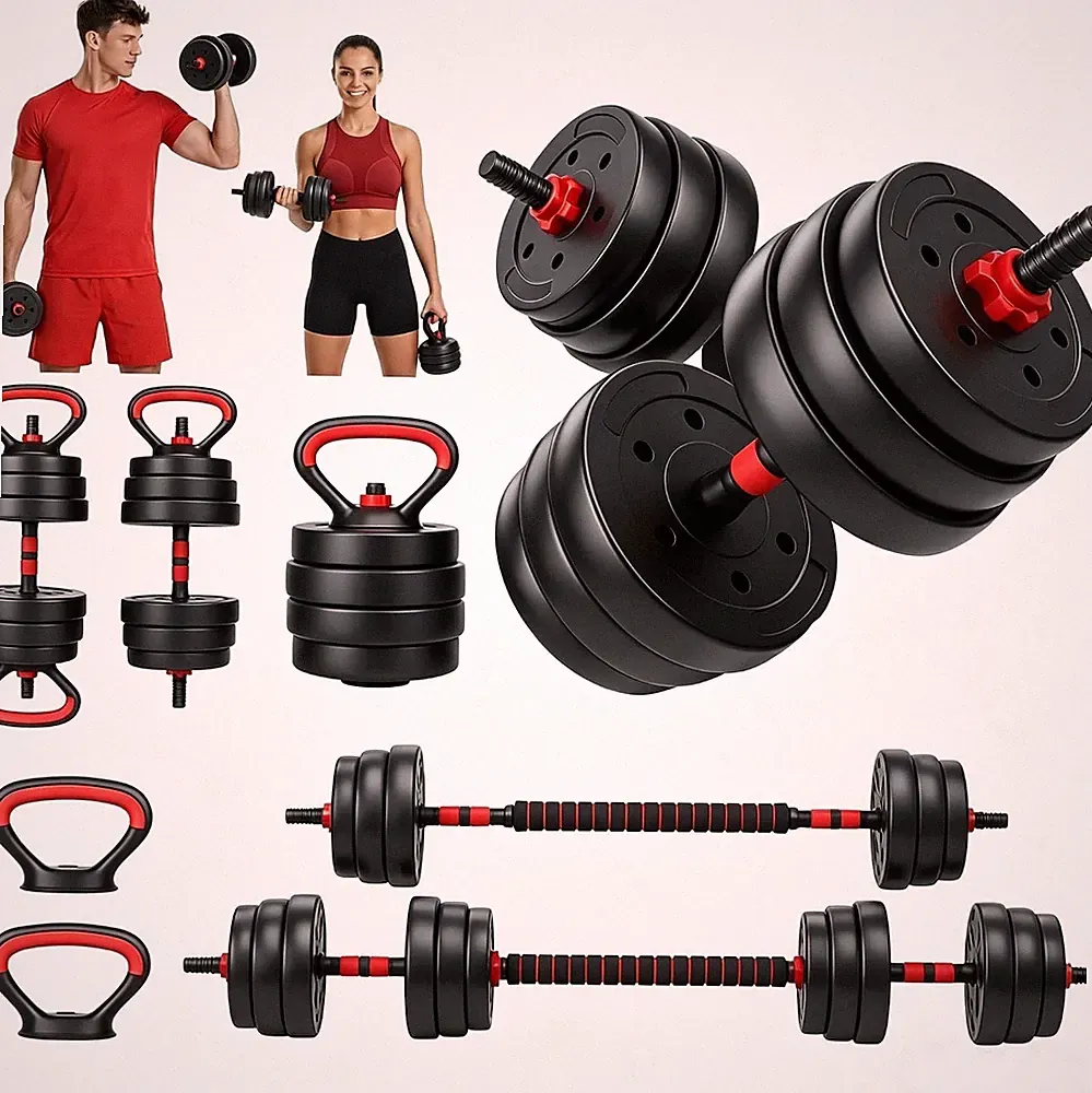 5 in 1 Adjustable Dumbbell Set 44lb with Barbell Connector for Home Gym Training