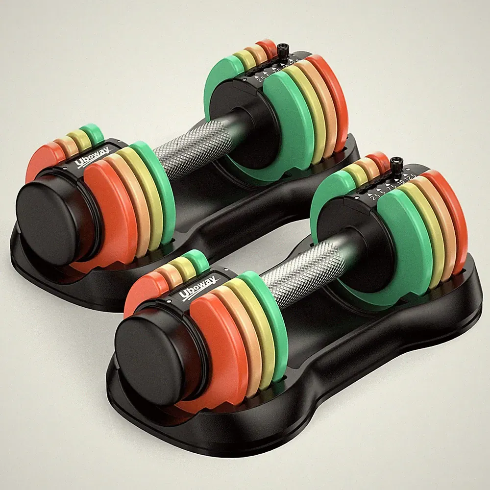 5-IN-1 Adjustable Dumbbell Set, Pair 12.5LB Weight Set for Home Gym
