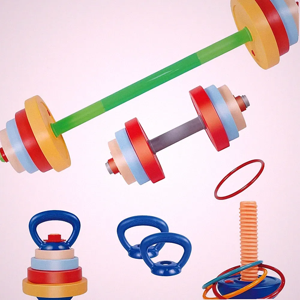 5-In-1 Kids Weight Set — Adjustable Fillable Toddler Weights Gym Set (Barbell, D