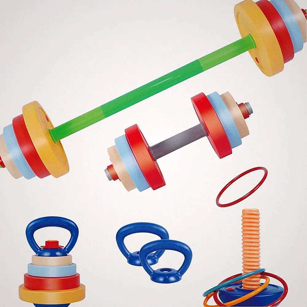5-In-1 Kids Weight Set — Adjustable Fillable Toddler Weights Gym Set (Barbell, D