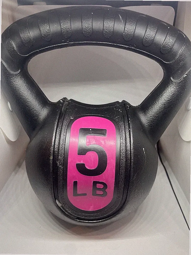 5 lb Kettlebell Weight Black Pink – Home Gym Workout Fitness Dumbbell Alternativ