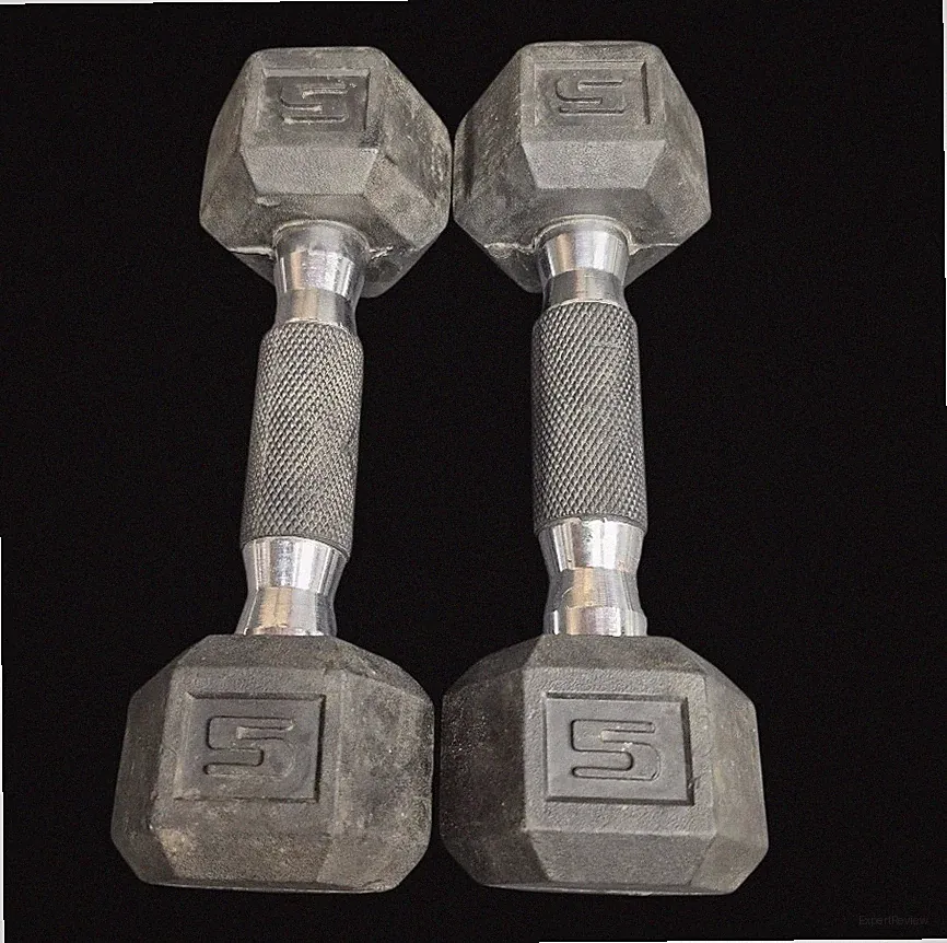 5 LBS RUBBER COATED HEX DUMBBELLS WEIGHTS PAIRS
