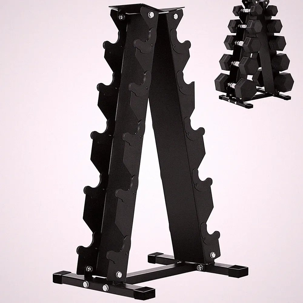 5-Tier Dumbbell Rack Stand for Home Gym – Large Capacity Steel Weight Organizer