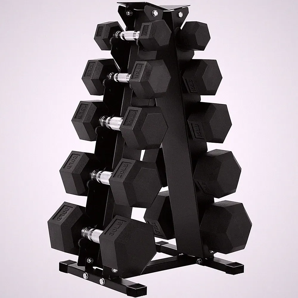 5-Tier Dumbbell Rack Stand for Home Gym, Rust-Resistant Steel Weight Organizer