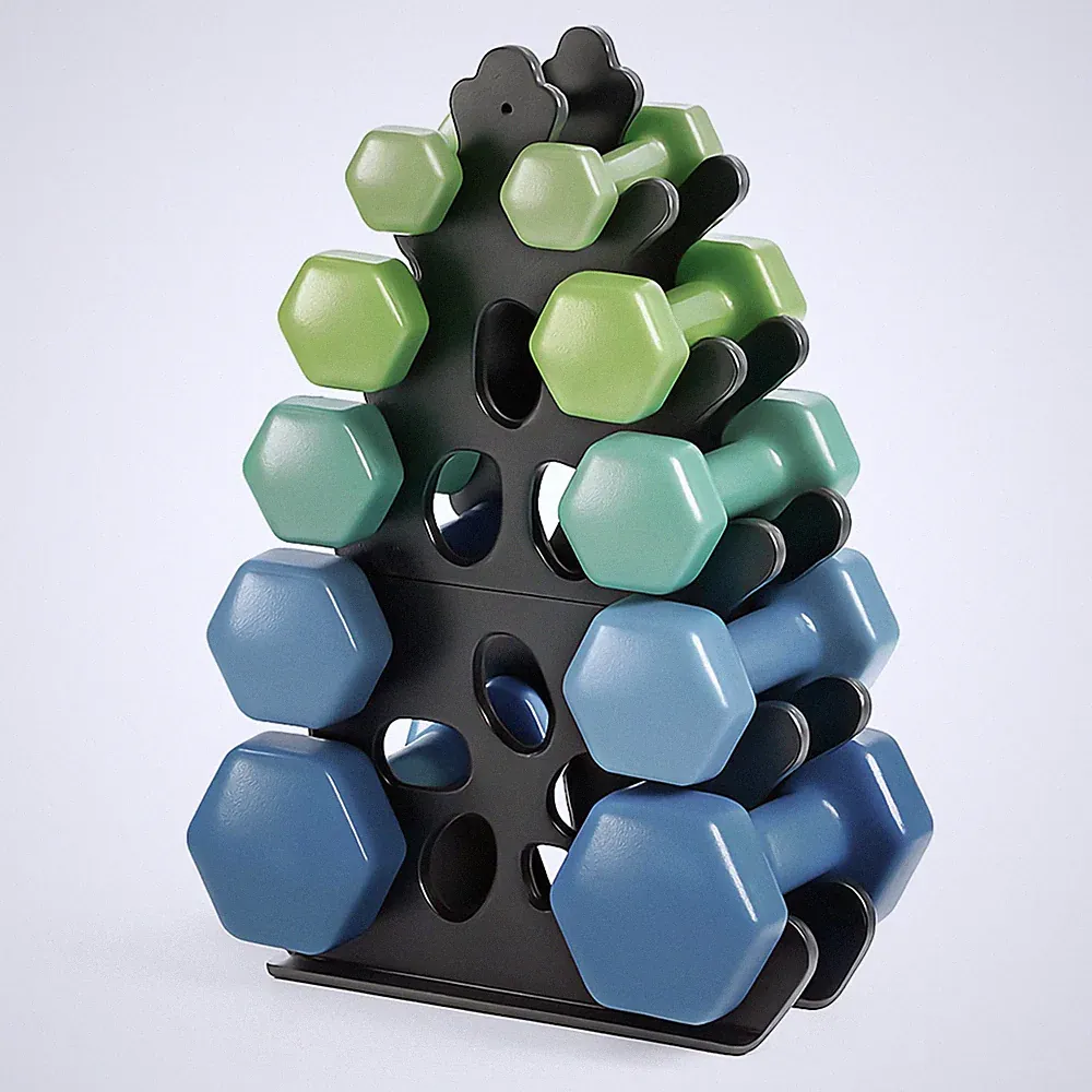 5-Tier Dumbbell Rack Stand Only Weight Holder Home Gym Storage Weight Tree (N...