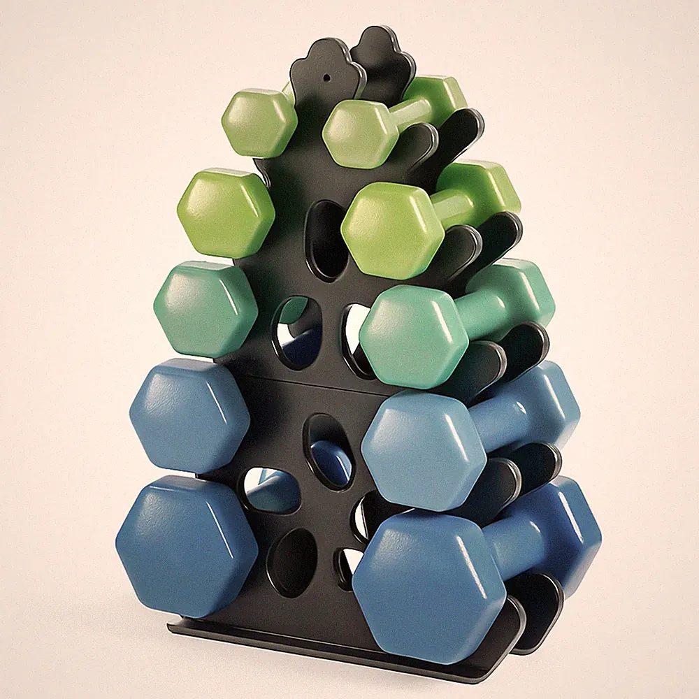 5-Tier Dumbbell Rack Stand Only Weight Holder Home Only, Black