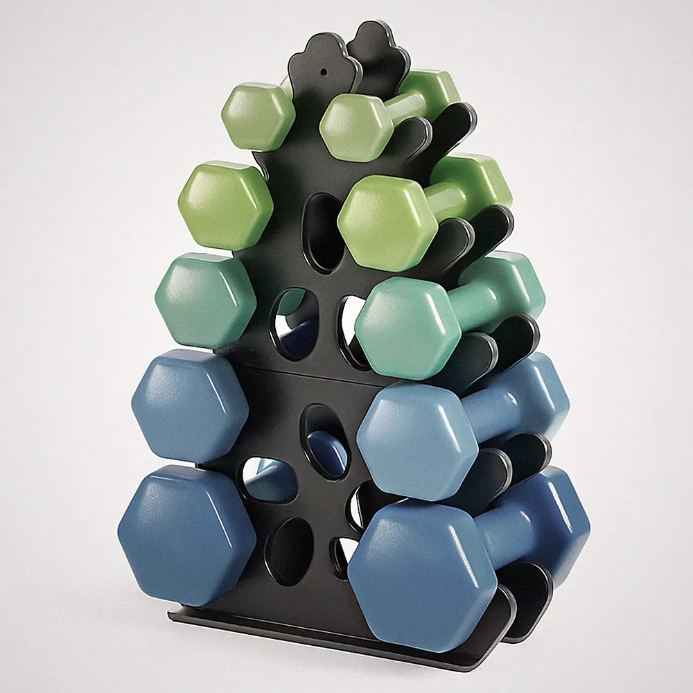 5-Tier Dumbbell Rack Stand Only Weight Holder Home Only, Black
