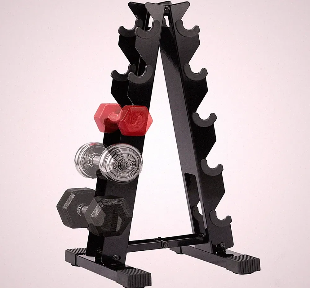 5 Tier Dumbbell Rack Weight Rack for Home Gym | 260 LBS Capacity, Steel A-Fra...