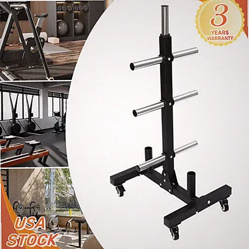 500kg Dumbbell Rack Vertical Storage Tree Gyms Storage Holder Shelf With Wheels