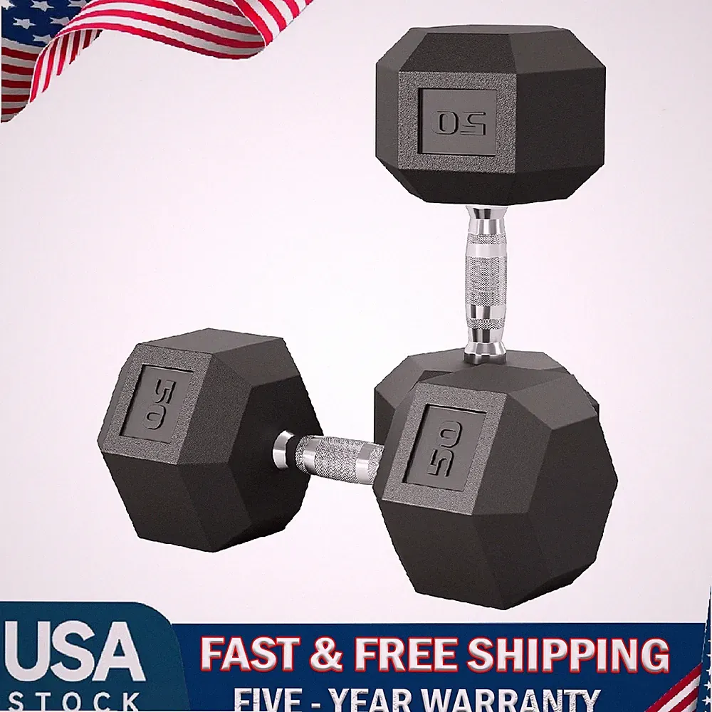 50LBS Hex Dumbbell Set ,Strength Training Hand Weights Dumbbell Pair ,Home Gym