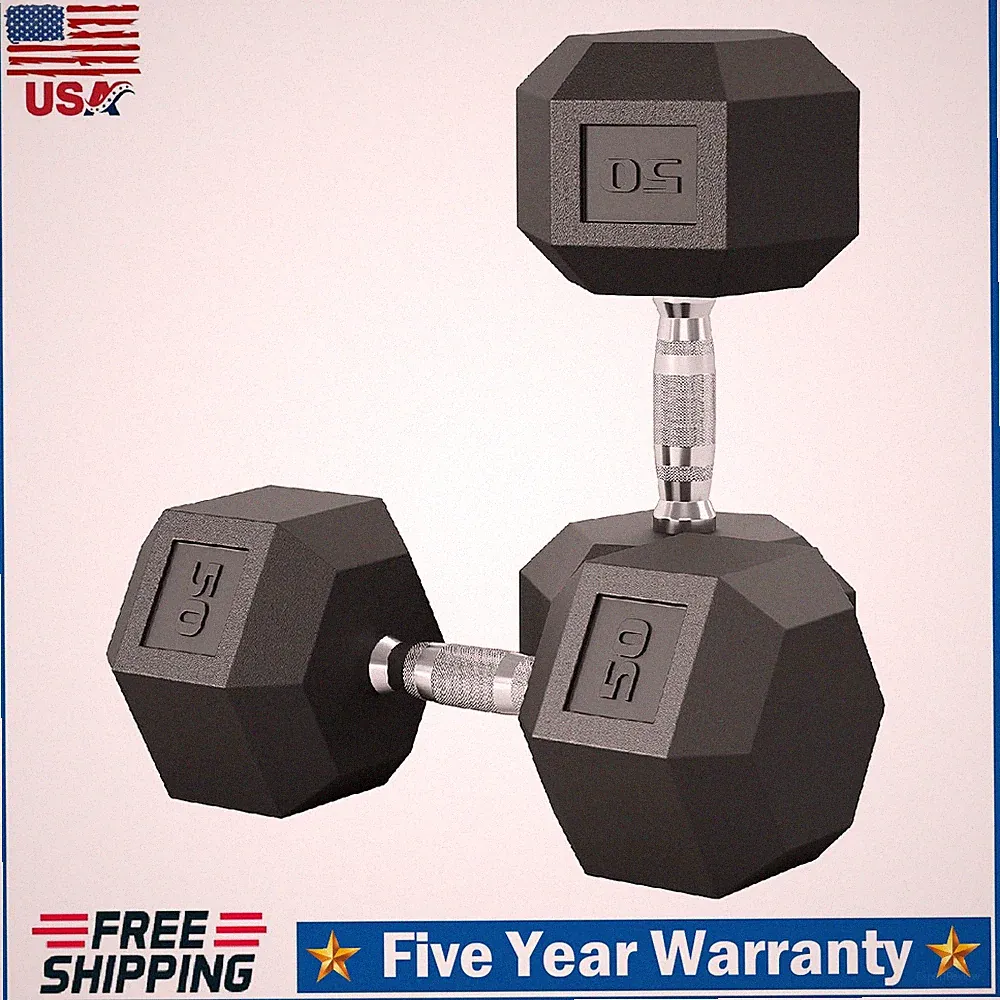 50LBS Hex Dumbbell Set ,Strength Training Hand Weights Dumbbell Pair ,Home Gym