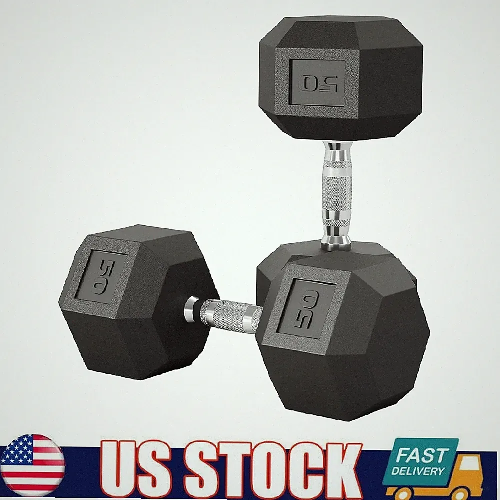50LBS Hex Dumbbell Set ,Strength Training Hand Weights Dumbbells Pair ,Fitness