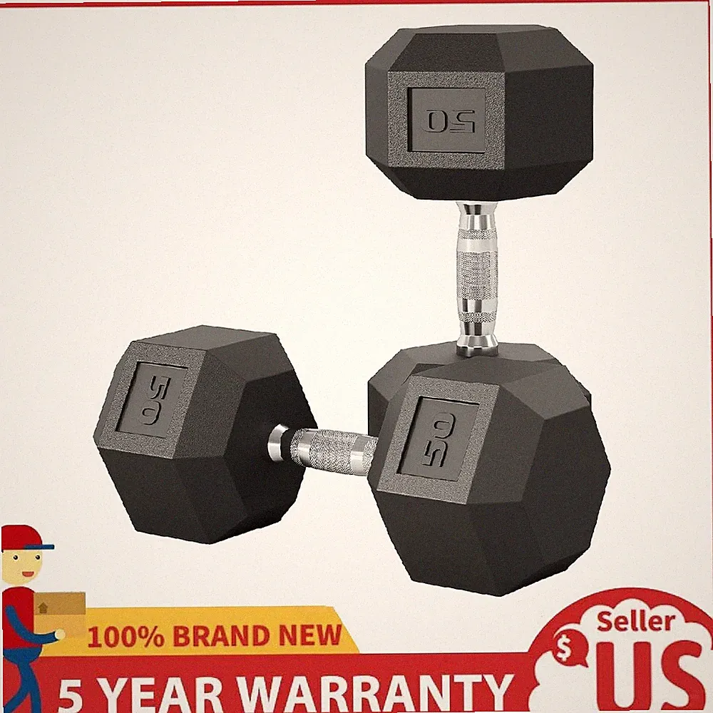 50LBS Hex Dumbbell Set ,Strength Training Hand Weights Dumbbells Pair ,Fitness