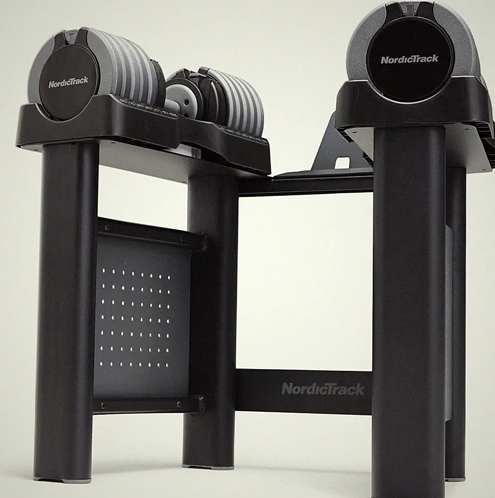 55 Lb Select-A-Weight Dumbbell Pair with Universal Dumbbell Stand Bundle