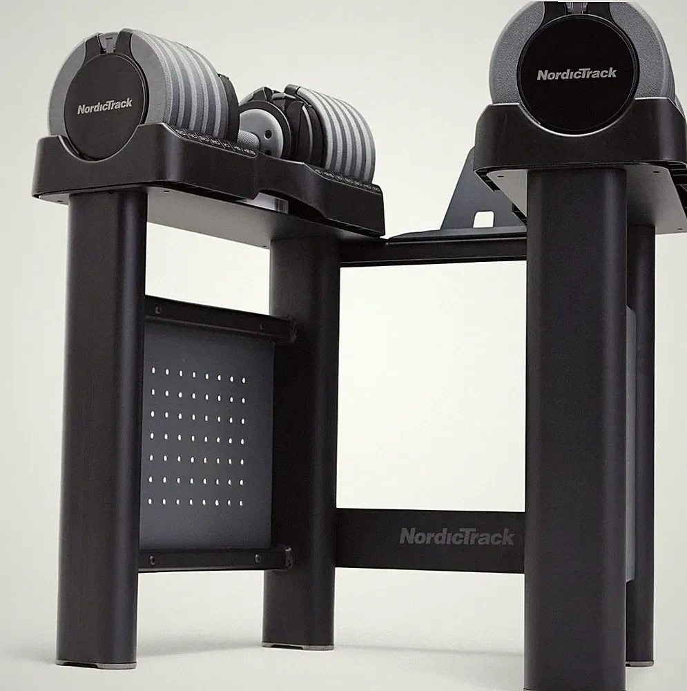 55 Lb Select-A-Weight Dumbbell Set with Stand - Ultimate Fitness Bundle