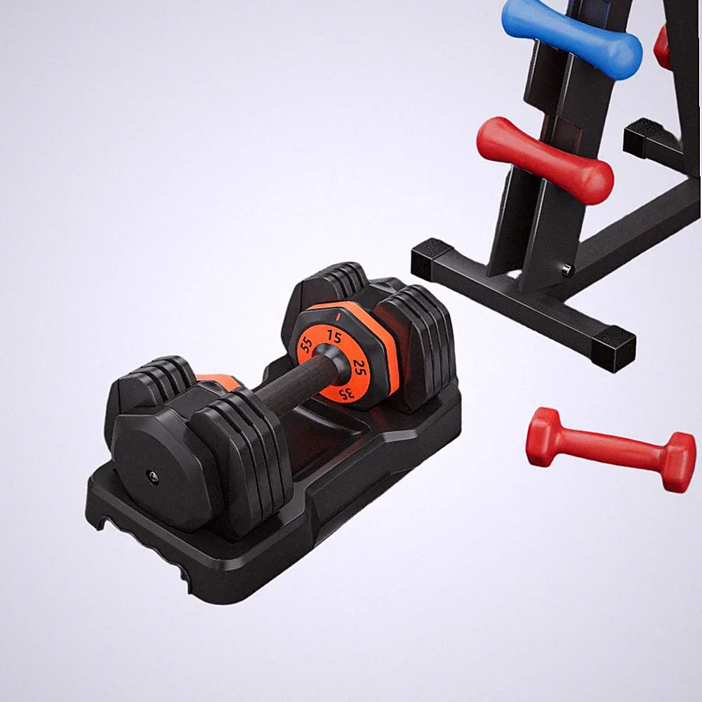 55LB 5 in 1 Single Adjustable Dumbbell Free Dumbbell Weight Adjust with Anti-Sli