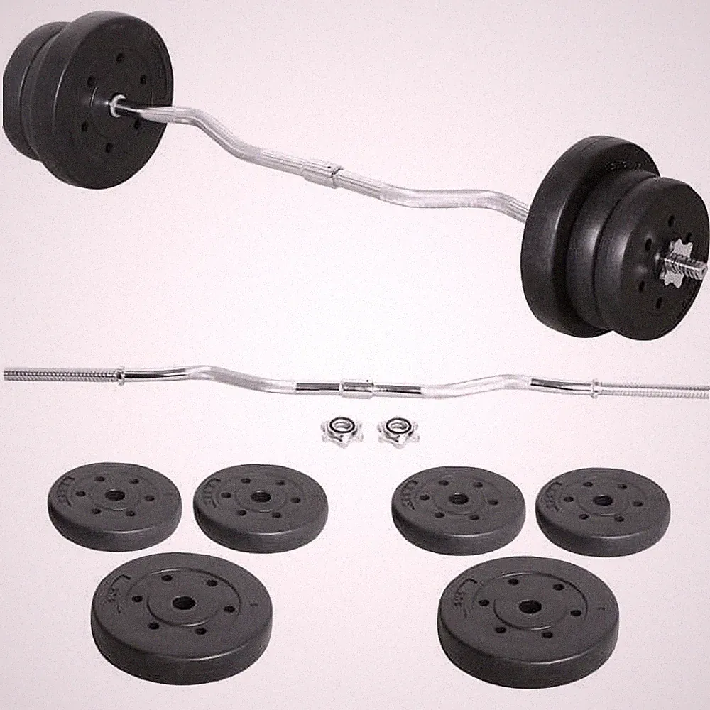 55lb Olympic Barbell Dumbbell Weight Set Gym Lifting Exercise Workout Olympic