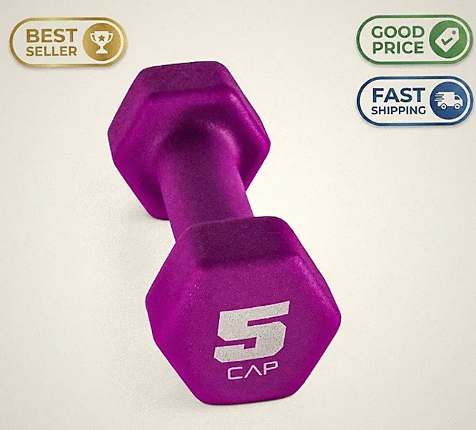 5LB Neoprene Dumbbell Magenta Hand Weight for Home Gym Workout