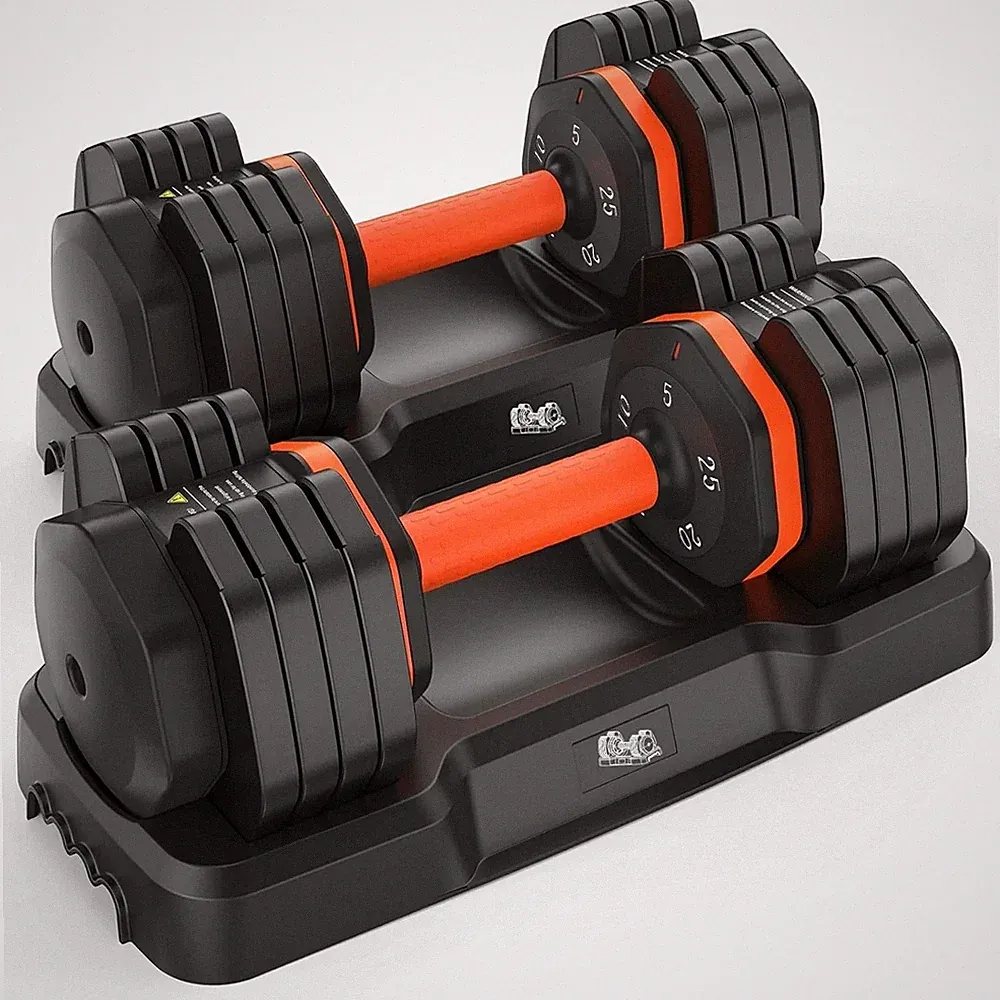 5LB to 25LB Adjustable Dumbbells of 2, Home Gym Weight Dumbbells Set 50lbs