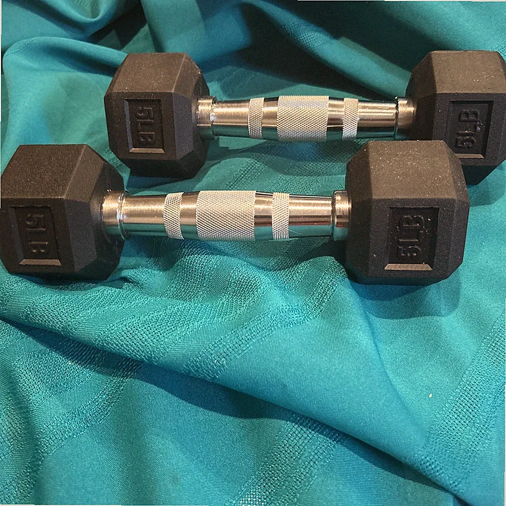 5lb Weights Pair Black & Stainless Steel