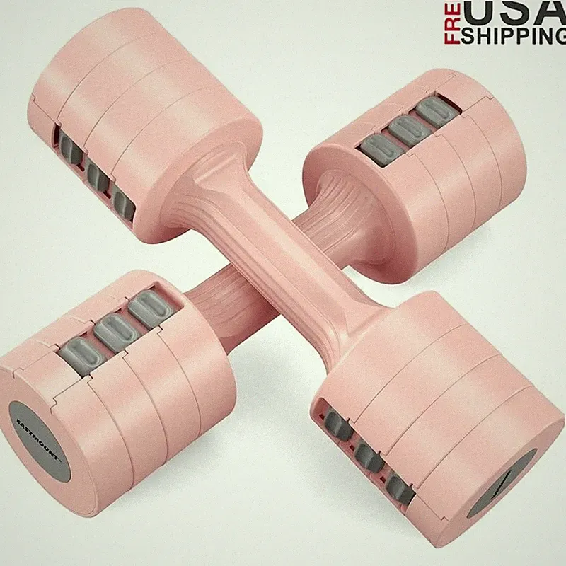 6-in-1 Adjustable Dumbbells Set Non-Slip Grip Home Gym Workout Training New