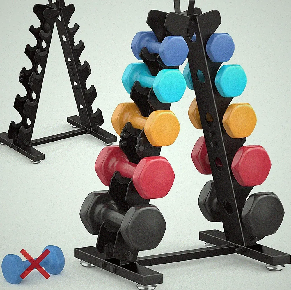 6-Tier|5-Tier|4-Tier|2-Tier Dumbbell Rack Stand Only for Home Gym