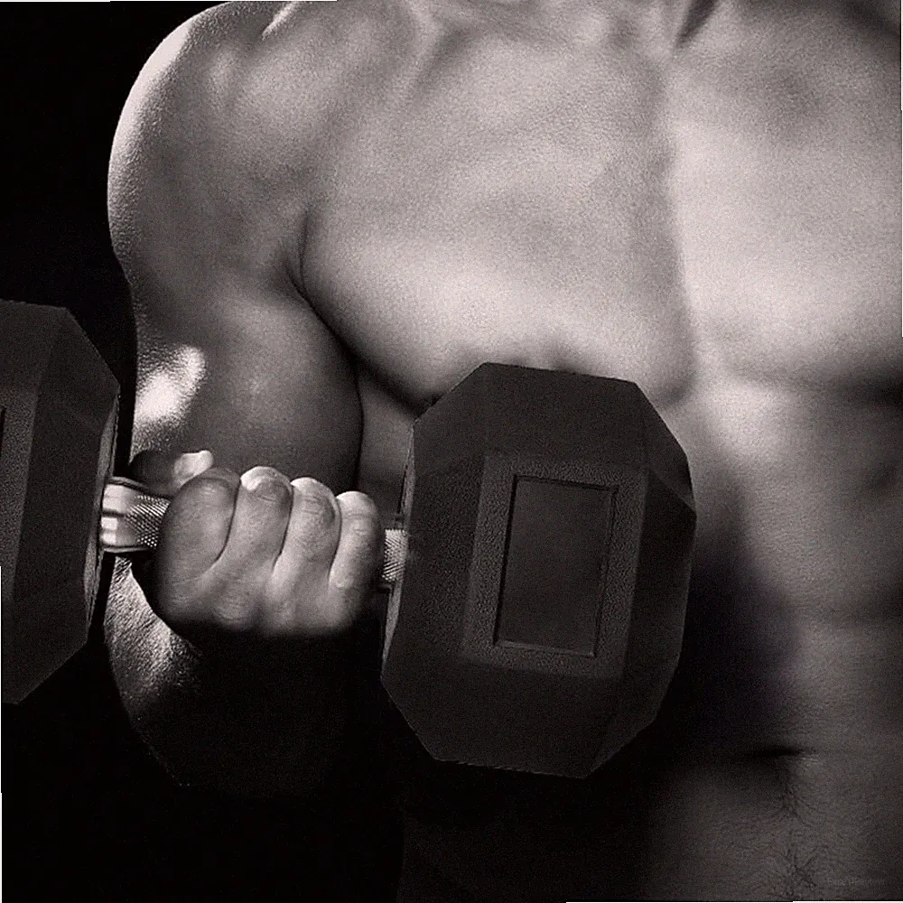 60-70LB Single Dumbbell Rubber Coated Cast Iron Hex Black Dumbbells