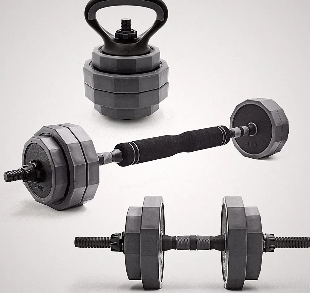 66 Lb Adjustable Weight Set - Dumbbell, Barbell & Kettlebell for Full-Body Fitne