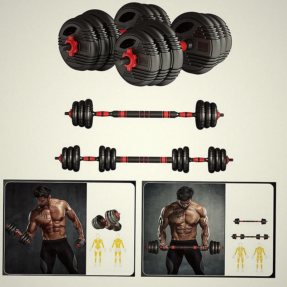 66 LBS Adjustable Dumbbell Set, Free Weights Dumbbells Set for Workout, Black