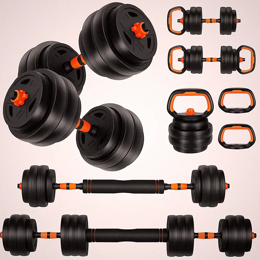 66 LBS Adjustable Weight Dumbbell Set, 4 in 1 Home Gym Equipment with Dumbbell