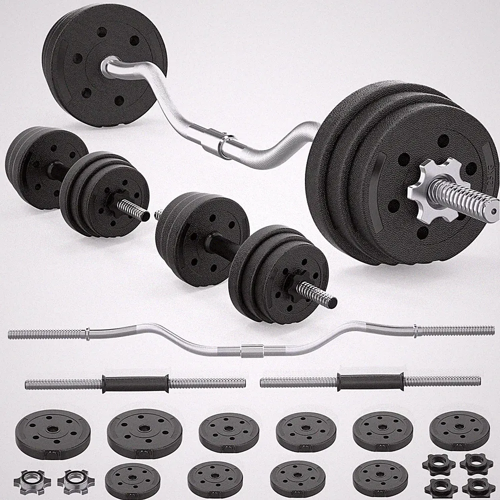 66LB 2 in 1 Adjustable Dumbbell Set with Connecting Rod, Lifting Dumbbells Plate