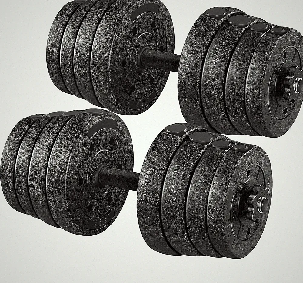 66LB Weight Dumbbell Set Fitness Adjustable Cap Gym/Home Barbell Plates Body