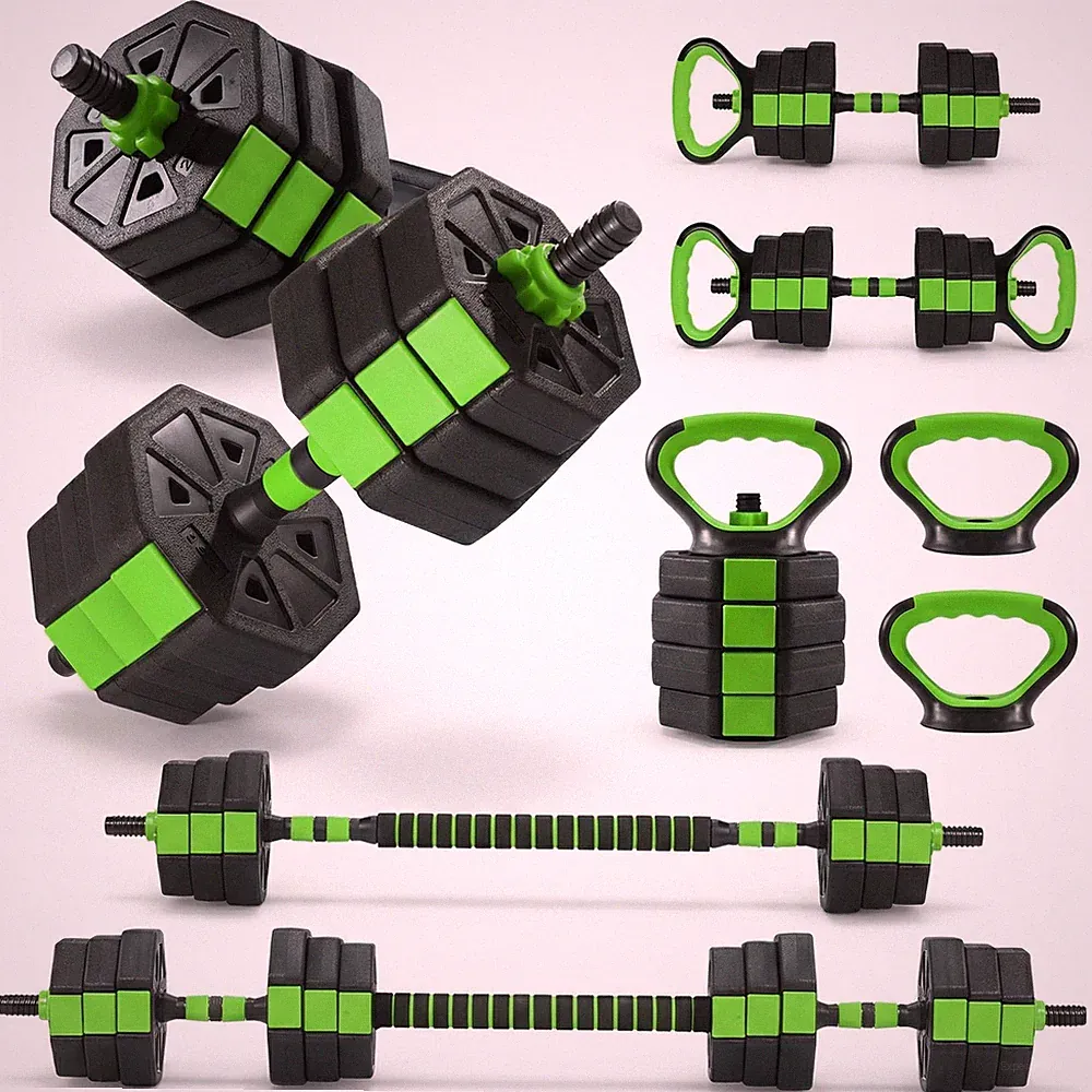 66Lbs Adjustable 4-in-1 Weight Set: Dumbbell, Barbell, Kettlebell for Home Gym