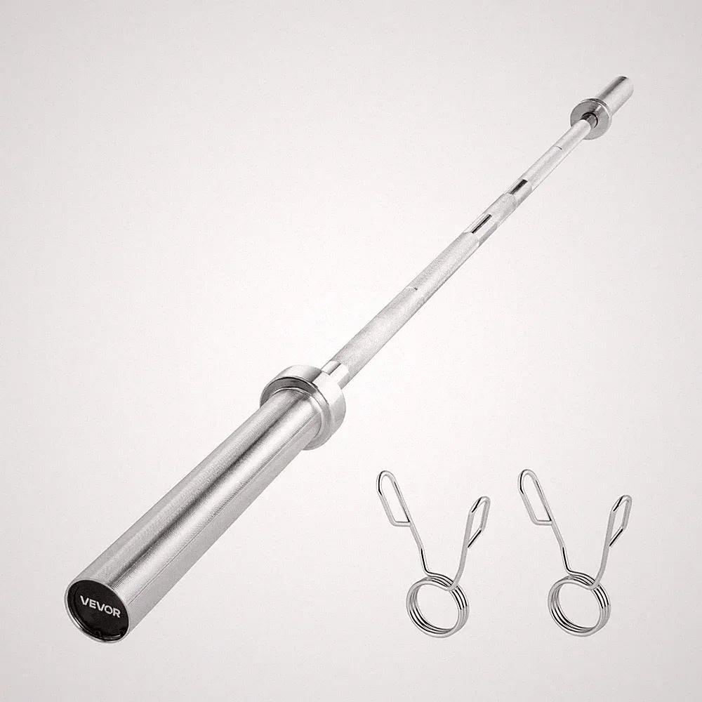 6ft 500lb Capacity Barbell Bar Chrome Knurled Grip for Deadlift Squat