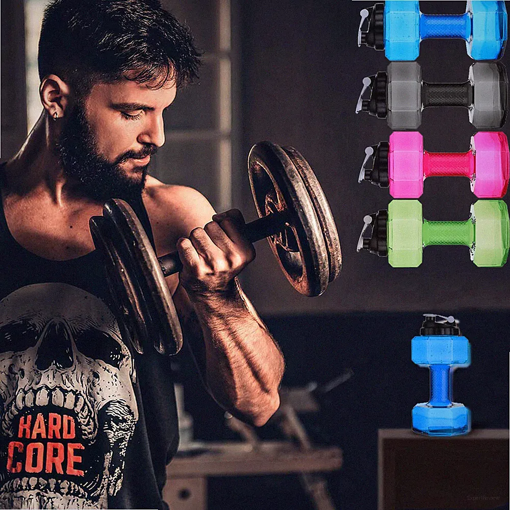 74Oz Big Capacity PETG Eco-friendly Cup Dumbbell Shape Water Bottles US FAST