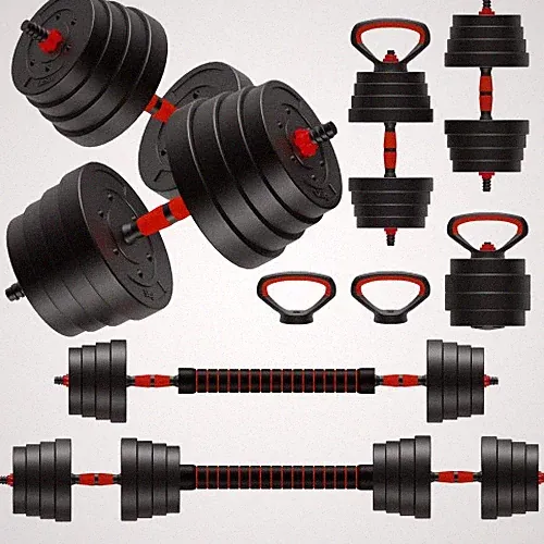 75lb 4-in-1 Rubber Hex Dumbbell Complete Set Commercial Home Gym US