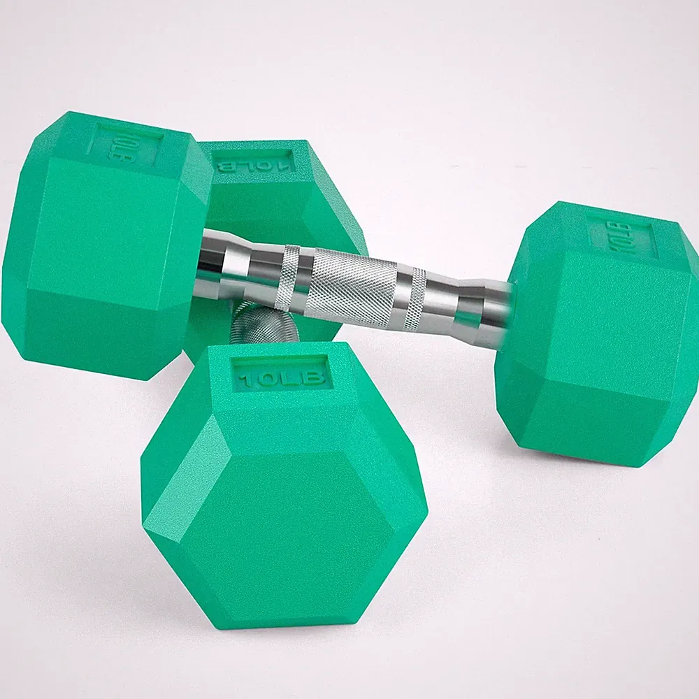 8 Colors Options with Set of 2 Rubber Dumbbell Weight, Anti-Slip, Anti-roll,...