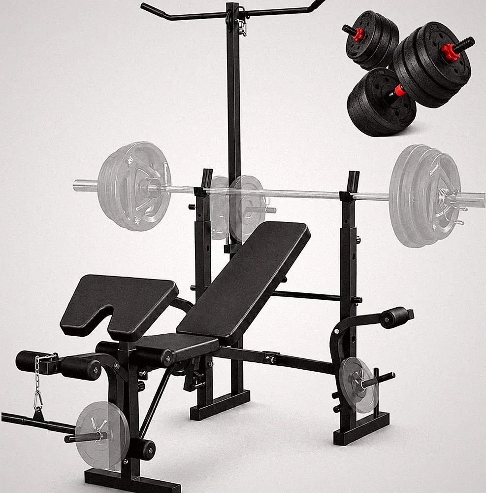 8-in-1 Weight Bench & Adjustable Dumbbell Set Home Gym Strength Training Combo