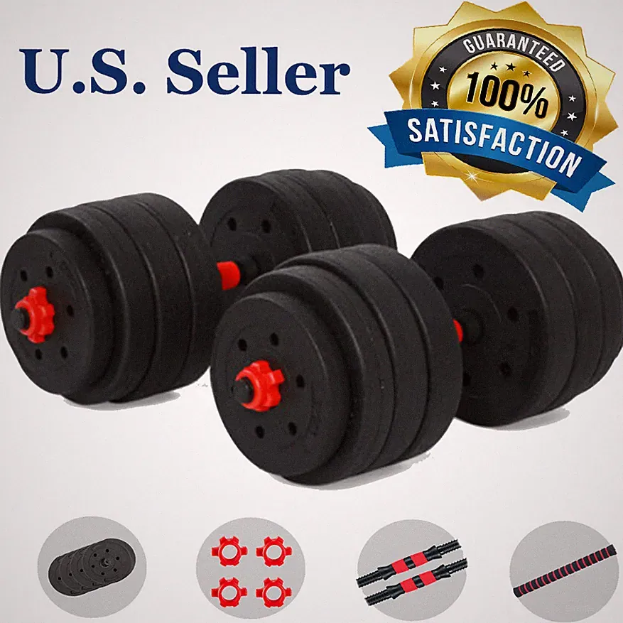(88/66/44 LB) Adjustable Weight Dumbbell Barbell Kit Home Workout Tool Men/Women