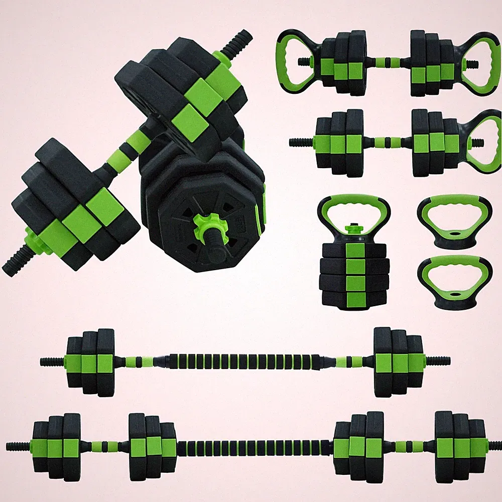 88LBS Adjustable Dumbbells Set 4-in-1 Barbell Kettlebell Gym Strength Training