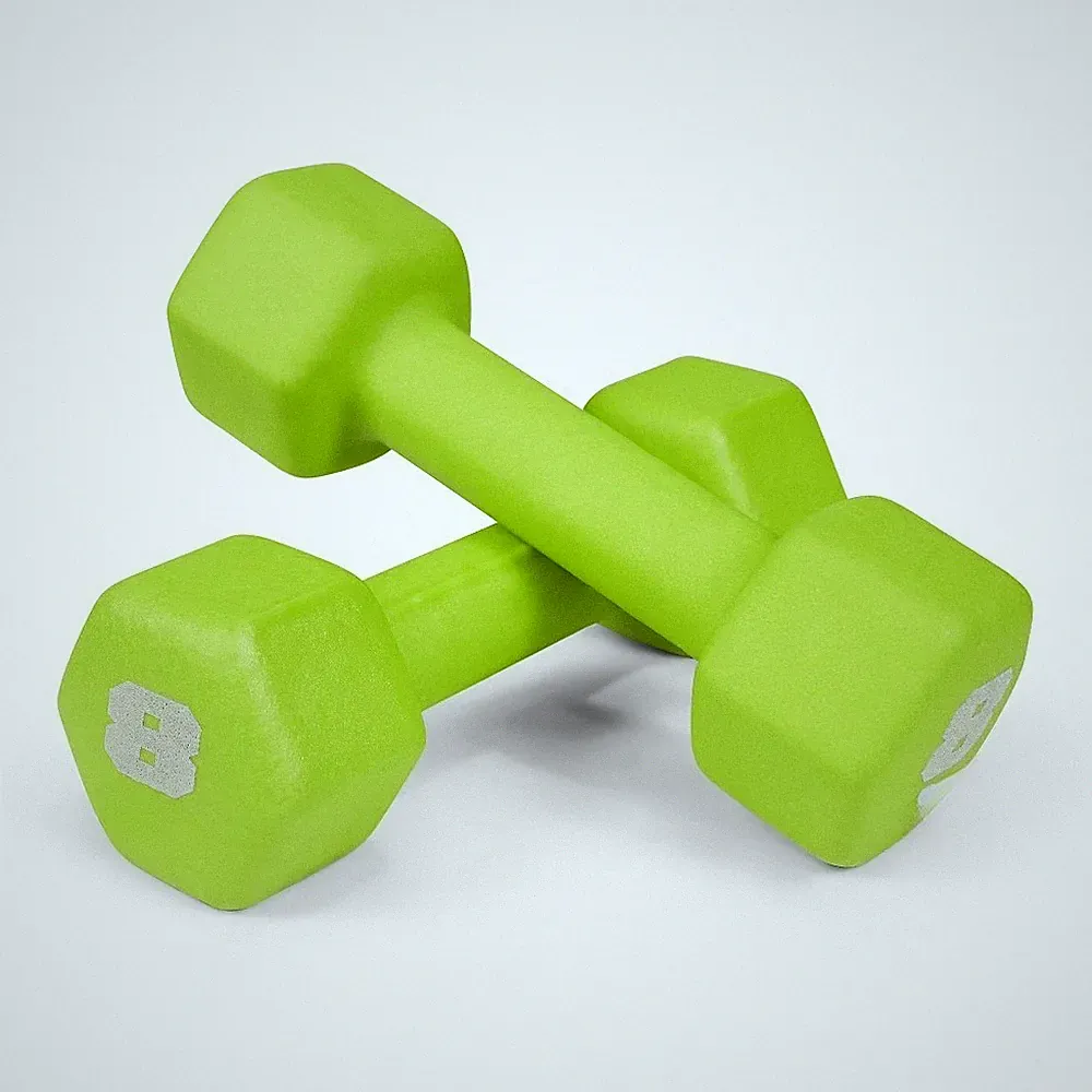 8lb Green Neoprene Dumbbell, Pair