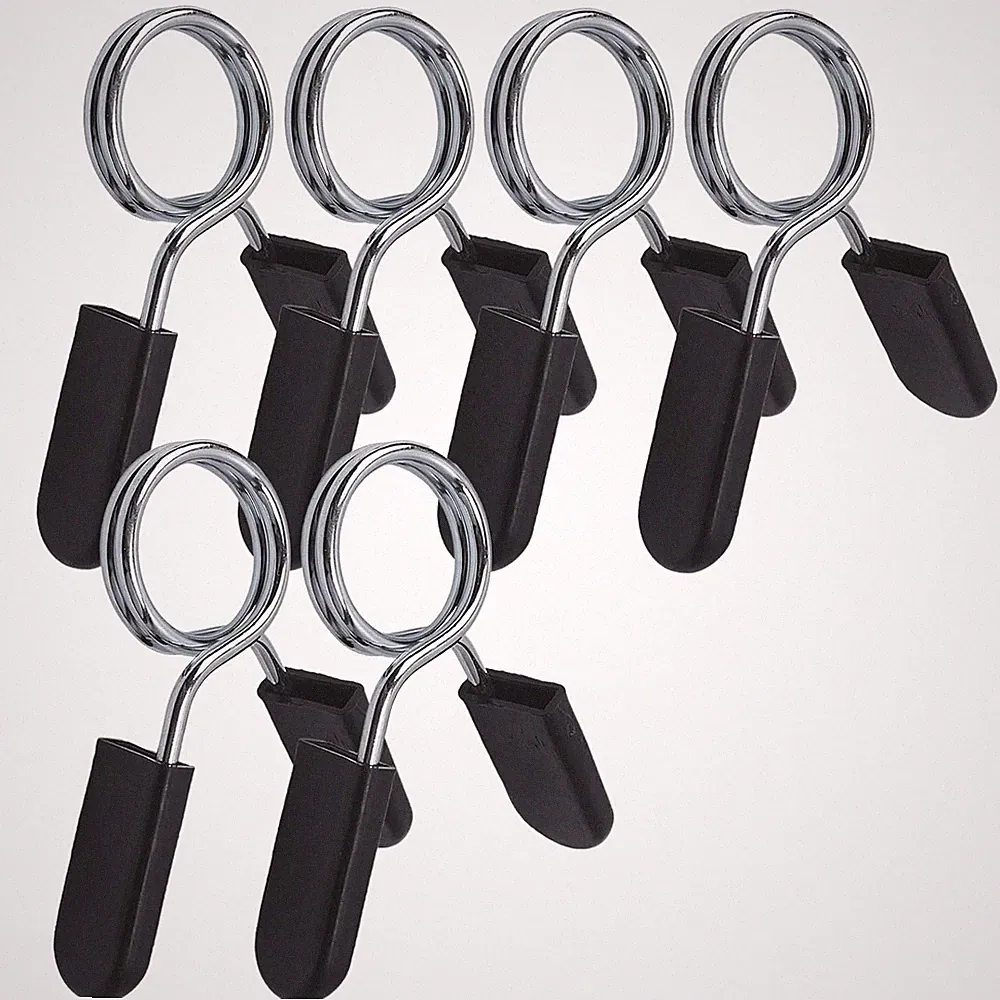 8x Spring Clip Collars, Smooth Dumbbell Handle or Standard Weightlifting Barbell